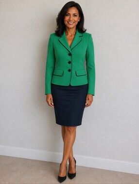Ann Travis Blazer Emeralds Green/Size 8P